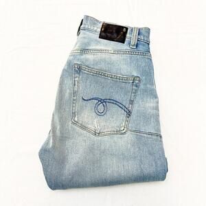 R13 Deacon Skate Portsmouth with Simple Slit Bottom Denim Jeans Size 32 Italy